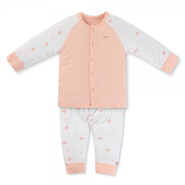 Set 2 bộ rayon chống muỗi dài Animo VD0525018 (0-24M,Hồng-trắng,NN06)