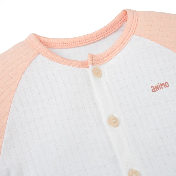 Set 2 bộ rayon chống muỗi dài Animo VD0525018 (0-24M,Hồng-trắng,NN06)