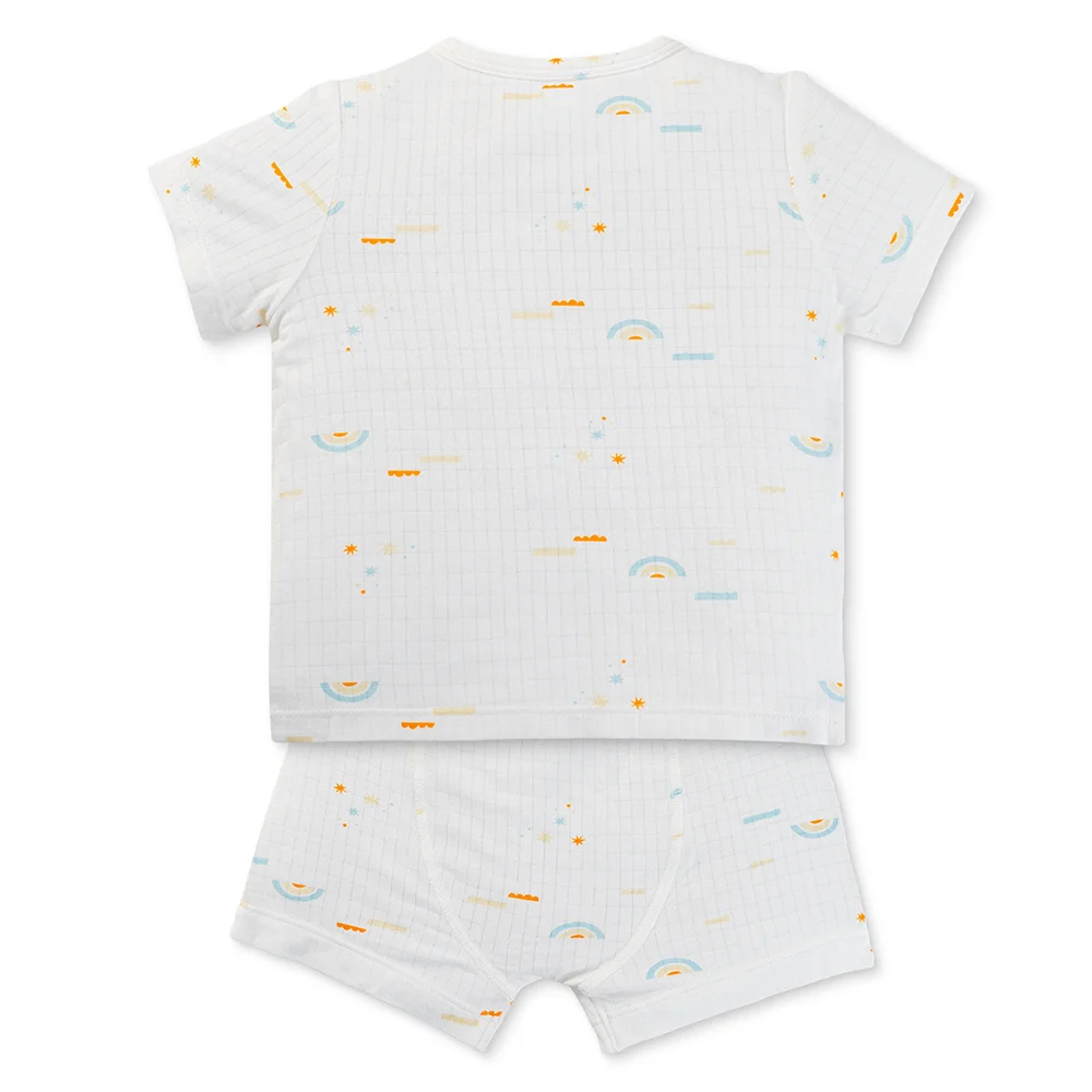 Set 2 bộ rayon chống muỗi ngắn Animo VD0425030 (0-24M,Vàng-trắng,NN06)