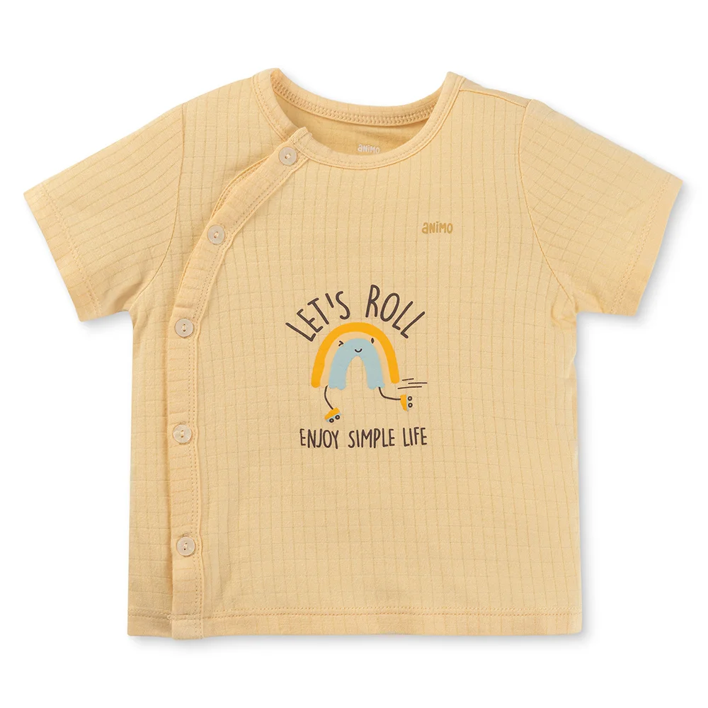 Set 2 bộ rayon chống muỗi ngắn Animo VD0425030 (0-24M,Vàng-trắng,NN06)