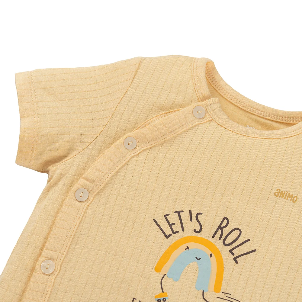 Set 2 bộ rayon chống muỗi ngắn Animo VD0425030 (0-24M,Vàng-trắng,NN06)