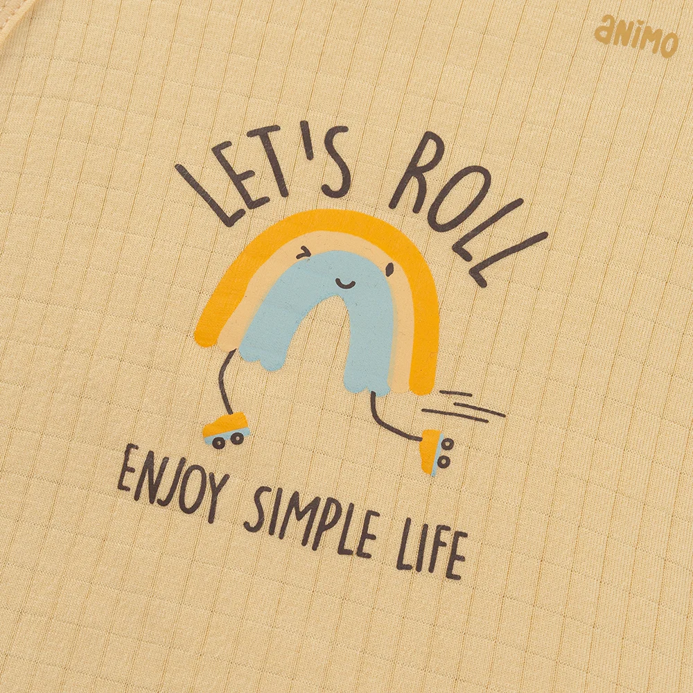 Set 2 bộ rayon chống muỗi ngắn Animo VD0425030 (0-24M,Vàng-trắng,NN06)