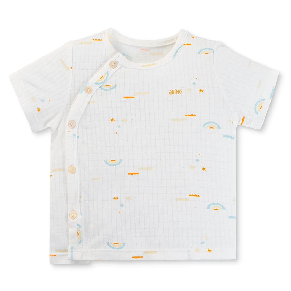 Set 2 bộ rayon chống muỗi ngắn Animo VD0425030 (0-24M,Vàng-trắng,NN06)