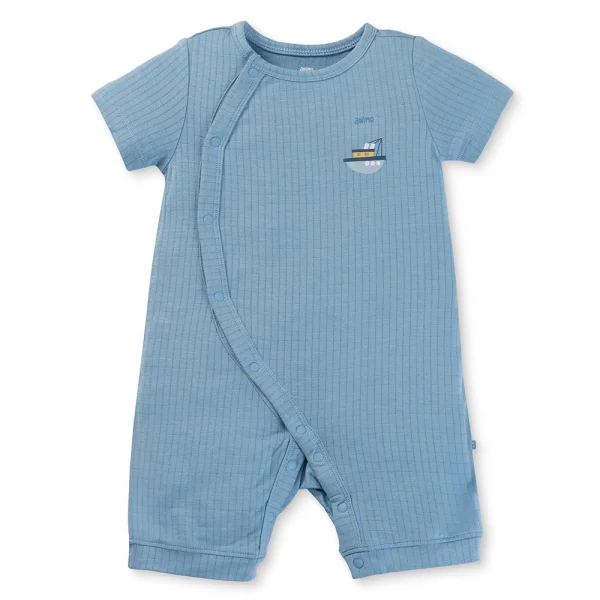 Set 2 bodysuit rayon chống muỗi đùi Animo VD0425039 (0-12M,Xanh-trắng,DD06)