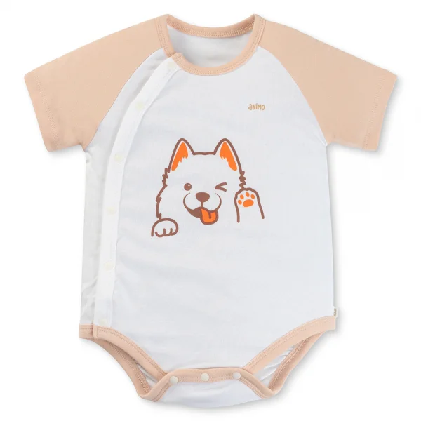 Set 2 bodysuit modal kháng khuẩn tam giác Animo VD0325033 (0-12M,Xanh-trắng,TT06)