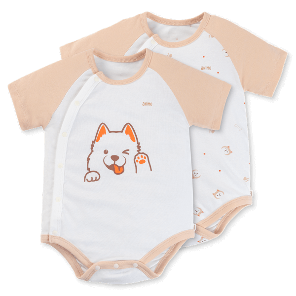 Set 2 bodysuit modal kháng khuẩn tam giác Animo VD0325033 (0-12M,Xanh-trắng,TT06)