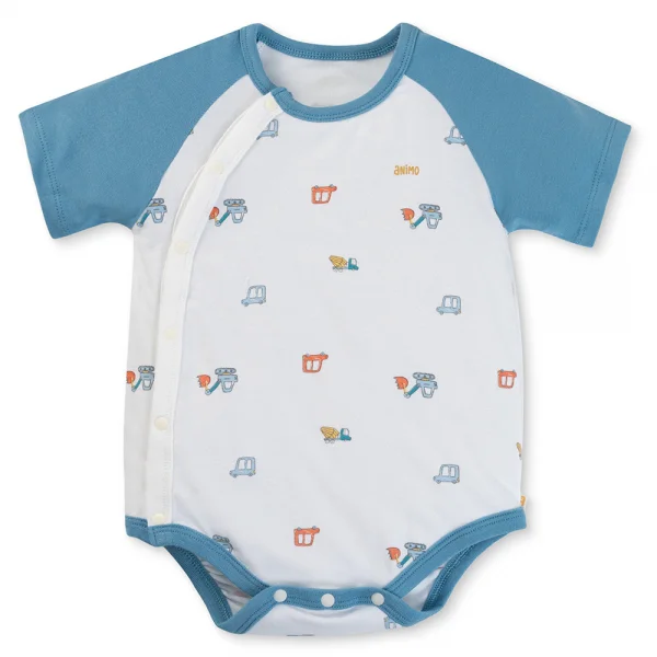 Set 2 bodysuit modal kháng khuẩn tam giác Animo VD0325032 (0-12M,Dương-trắng,DD06)