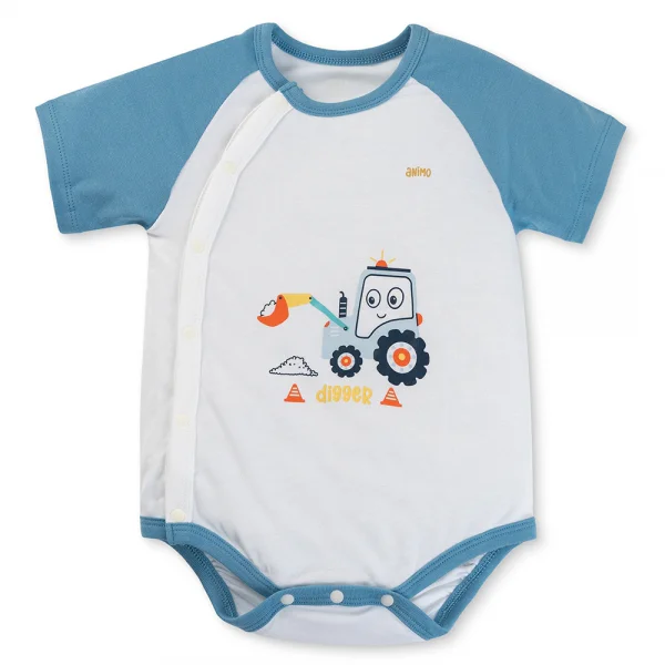 Set 2 bodysuit modal kháng khuẩn tam giác Animo VD0325032 (0-12M,Dương-trắng,DD06)