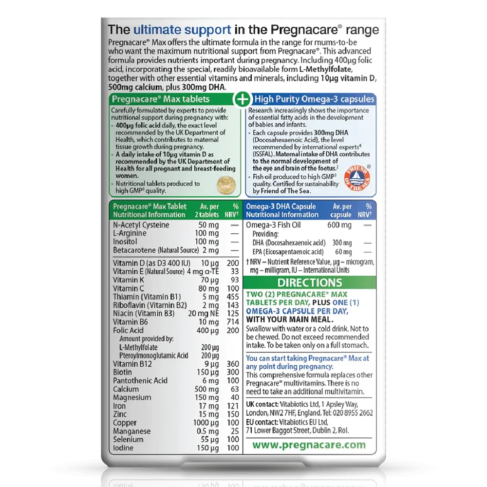 Combo 2 Thực phẩm bảo vệ sức khỏe PREGNACARE BREAST-FEEDING