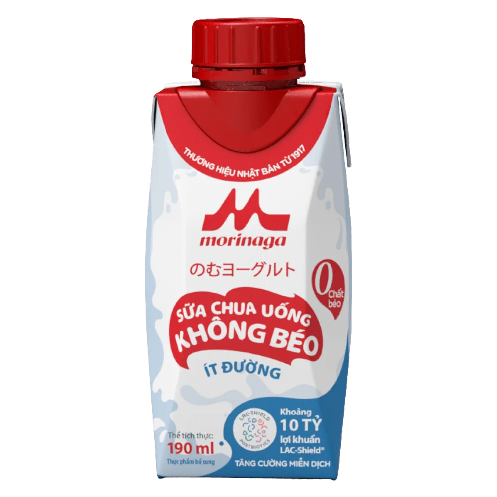Sữa chua uống không béo ít đường Morinaga 190ml