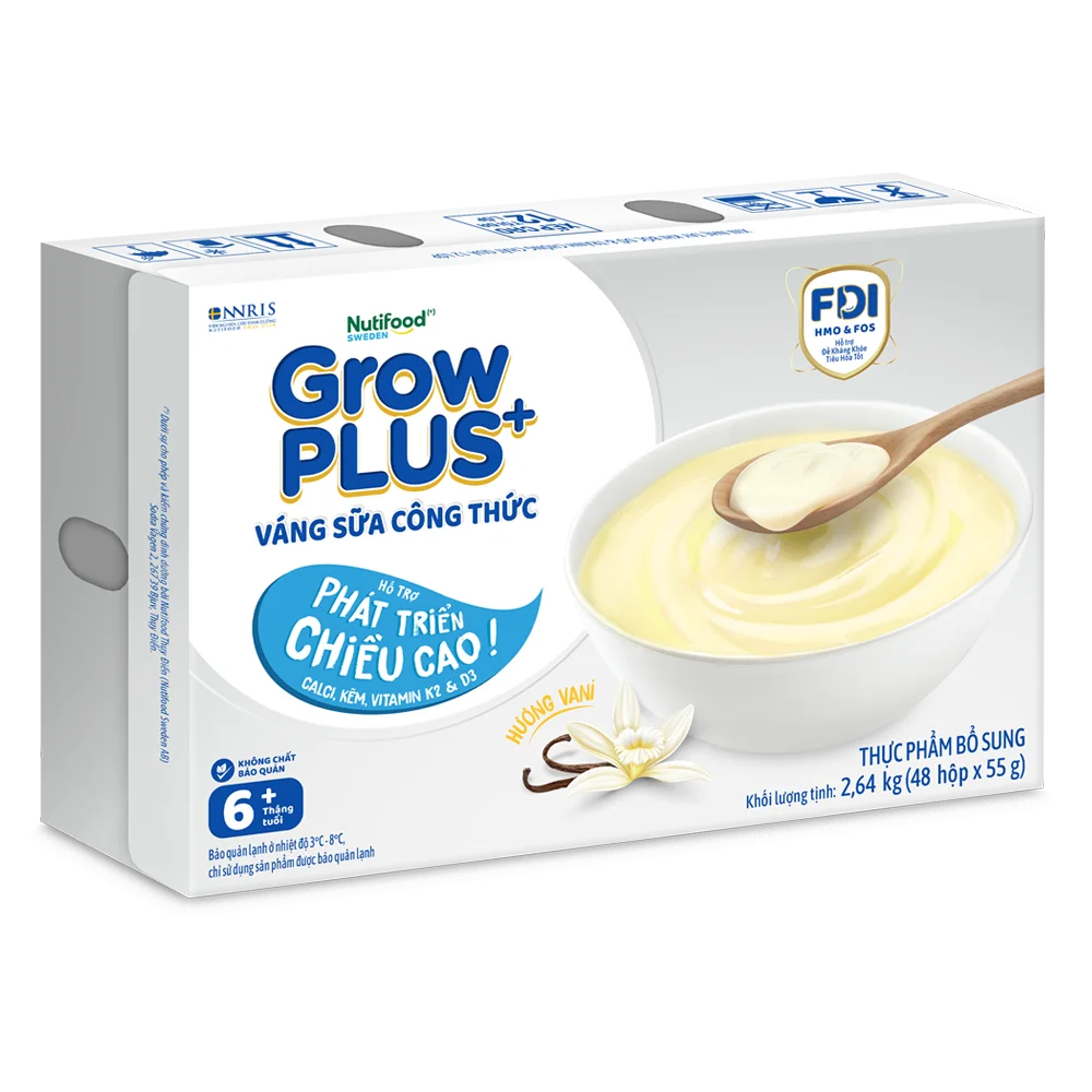 Váng sữa GrowPlus+ vị vanilla (bạc) lốc 4 hộp