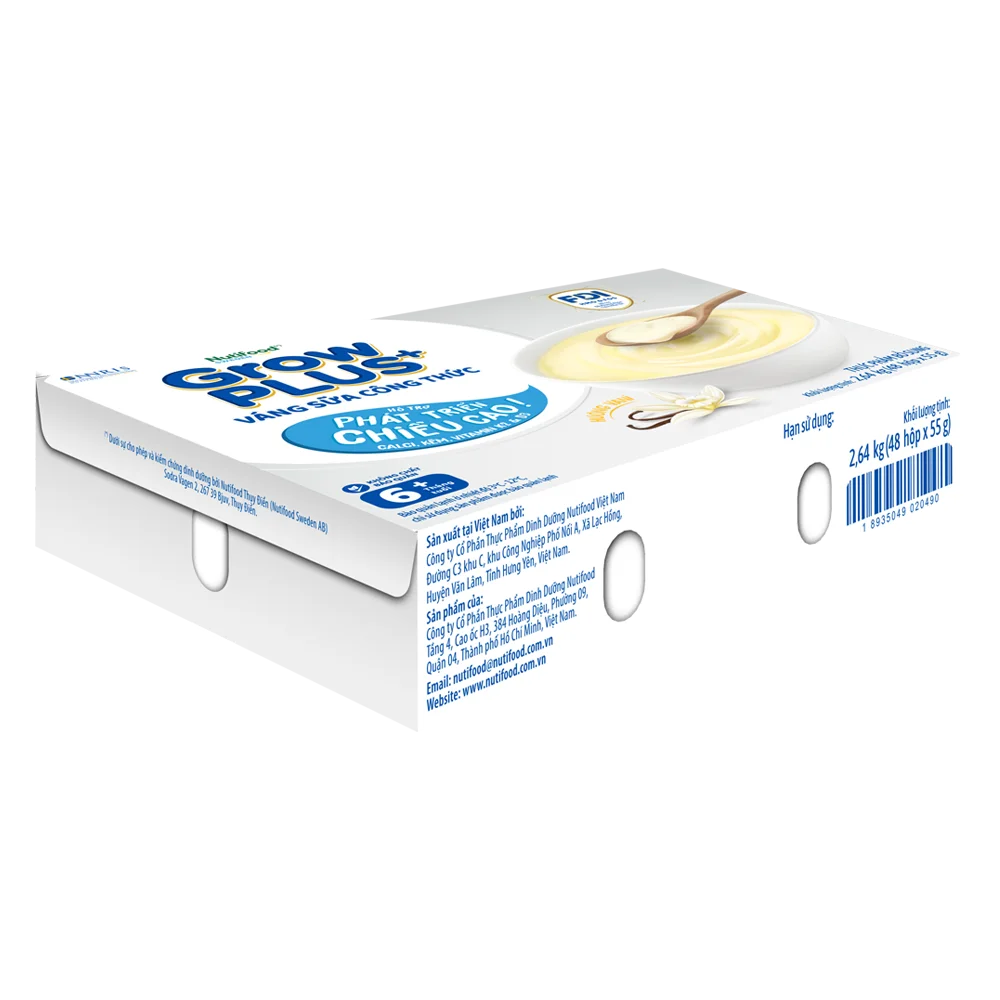 Váng sữa GrowPlus+ vị vanilla (bạc) lốc 4 hộp