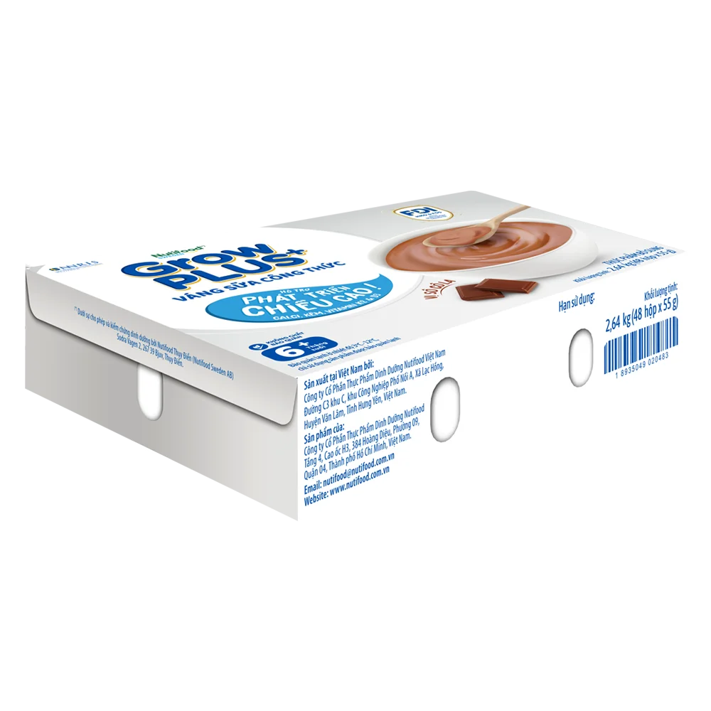 Váng sữa GrowPlus+ vị socola (bạc) lốc 4 hộp