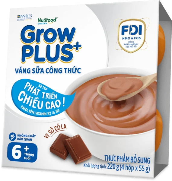 Váng sữa GrowPlus+ vị socola (bạc) lốc 4 hộp