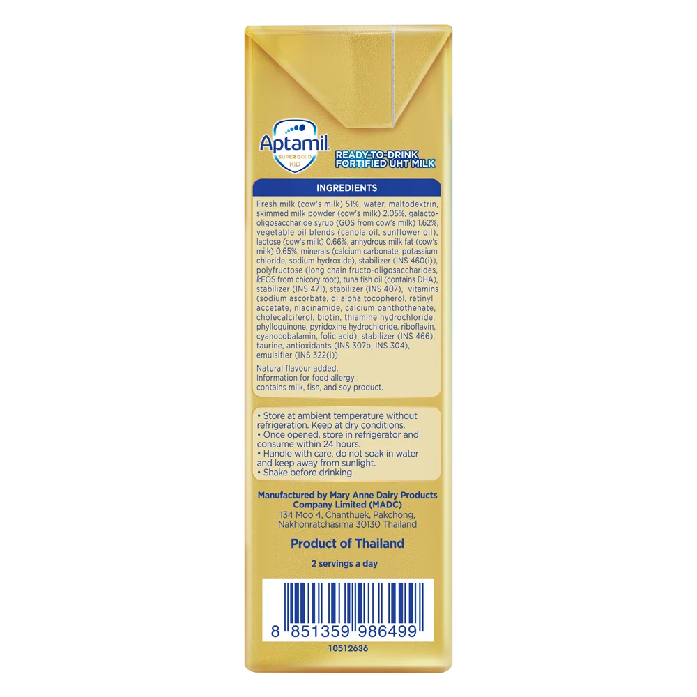 3 thùng Sữa pha sẵn Aptamil Super Gold Kid 180ml (lốc 3 hộp)