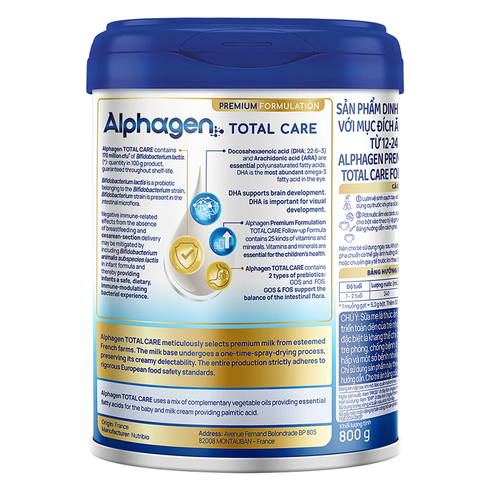 Sữa Alphagen Premium Formulation Total Care Follow-up Formula 800g (12-24 tháng)