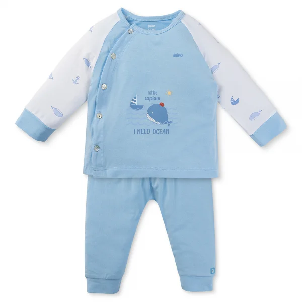 Set 2 Bộ kháng khuẩn Modal dài Animo BMC0525029 (0-24M,Biển-trắng,TT06)