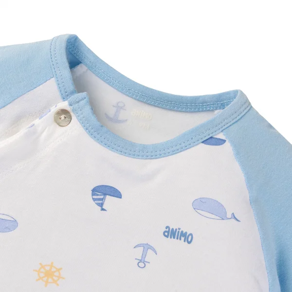 Set 2 Bộ kháng khuẩn Modal dài Animo BMC0525029 (0-24M,Biển-trắng,TT06)