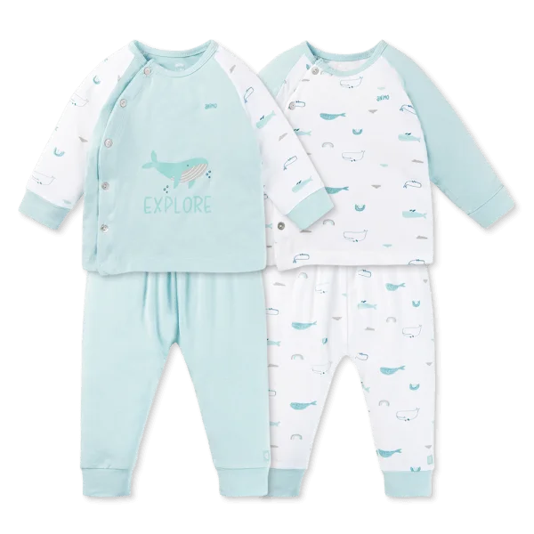 Set 2 Bộ kháng khuẩn Modal dài Animo BMC0525028 (0-24M,Ngọc-trắng,TT06)