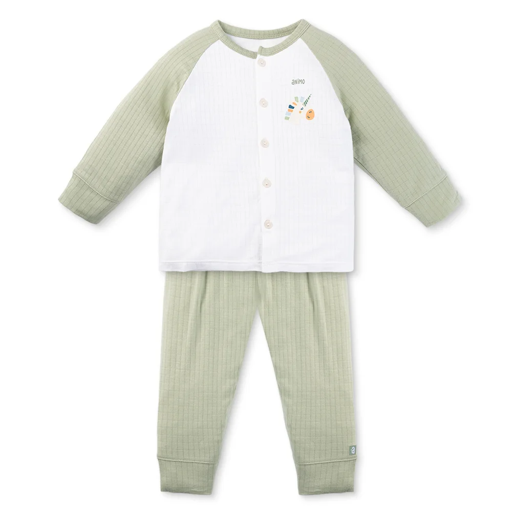 Set 2 bộ rayon chống muỗi dài Animo VD0525017 (0-24M,Lá-trắng,DD06)