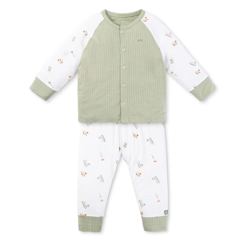 Set 2 bộ rayon chống muỗi dài Animo VD0525017 (0-24M,Lá-trắng,DD06)