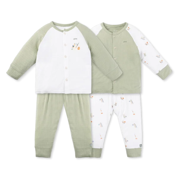 Set 2 bộ rayon chống muỗi dài Animo VD0525017 (0-24M,Lá-trắng,DD06)