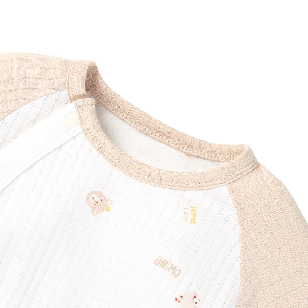 Set 2 bodysuit rayon chống muỗi dài Animo VD0425040 (0-12M,Kem-trắng,NN06)