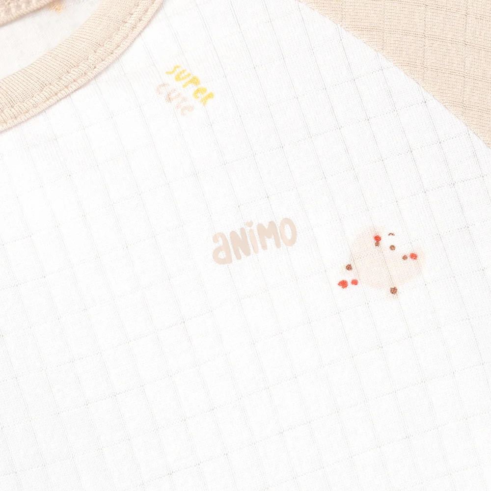 Set 2 bodysuit rayon chống muỗi dài Animo VD0425040 (0-12M,Kem-trắng,NN06)