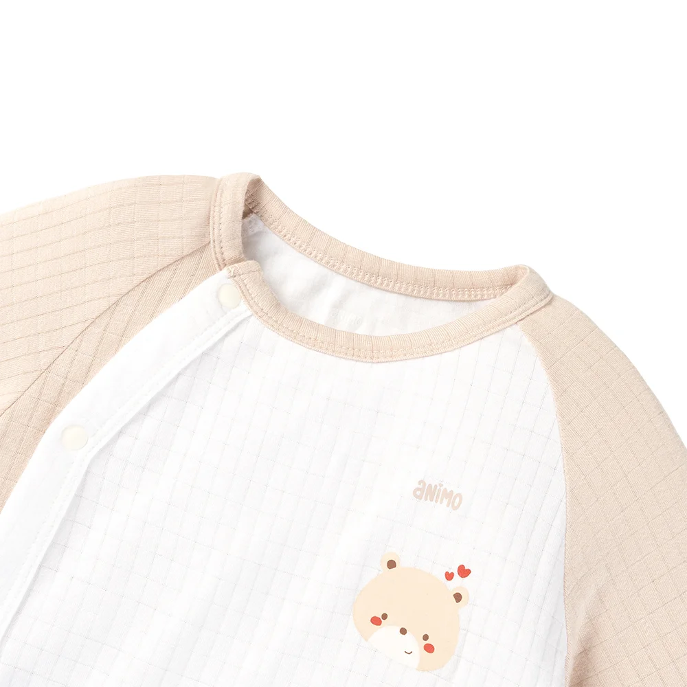 Set 2 bodysuit rayon chống muỗi dài Animo VD0425040 (0-12M,Kem-trắng,NN06)