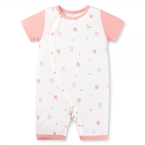Set 2 bodysuit rayon chống muỗi đùi Animo VD0425038 (0-12M,Hồng-trắng,TT06)