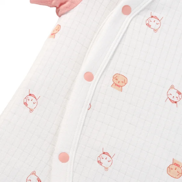 Set 2 bodysuit rayon chống muỗi đùi Animo VD0425038 (0-12M,Hồng-trắng,TT06)