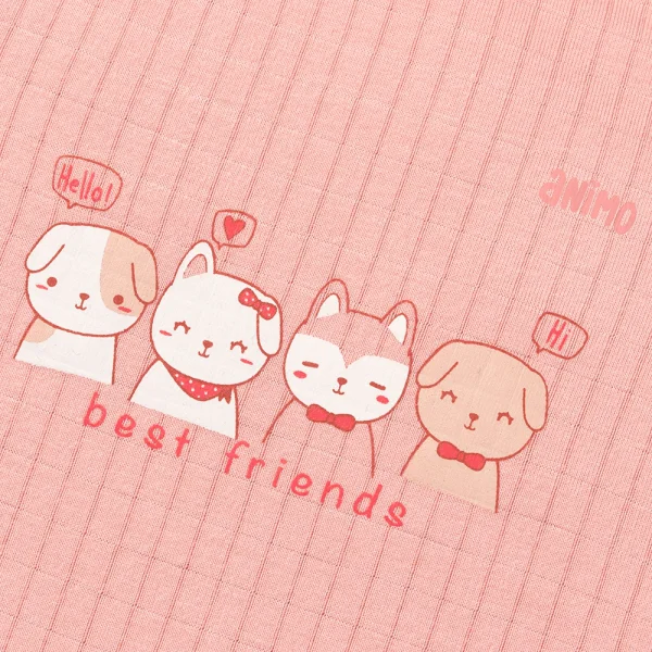 Set 2 bodysuit rayon chống muỗi đùi Animo VD0425038 (0-12M,Hồng-trắng,TT06)