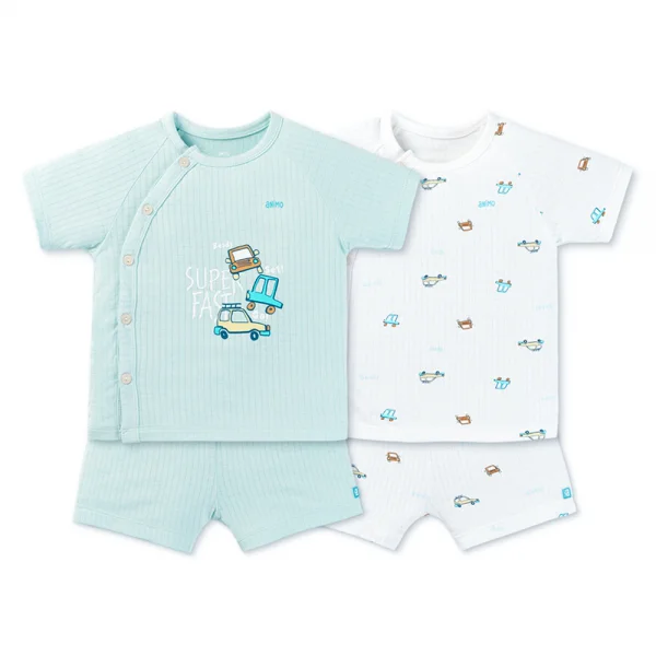 Set 2 bộ rayon chống muỗi ngắn Animo VD0425032 (0-24M,Biển-trắng,NN06)