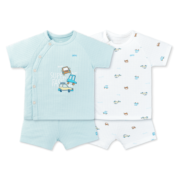 Set 2 bộ rayon chống muỗi ngắn Animo VD0425032 (0-24M,Biển-trắng,NN06)