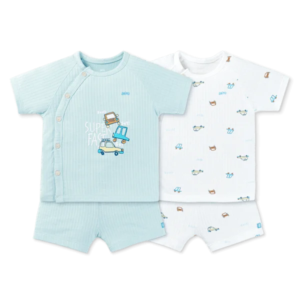 Set 2 bộ rayon chống muỗi ngắn Animo VD0425032 (0-24M,Biển-trắng,NN06)