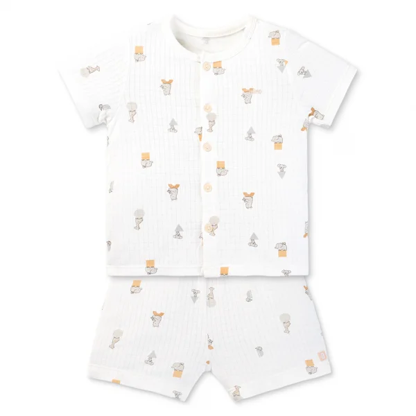 Set 2 bộ rayon chống muỗi ngắn Animo VD0425031 (0-24M,Kem-trắng,NN06)