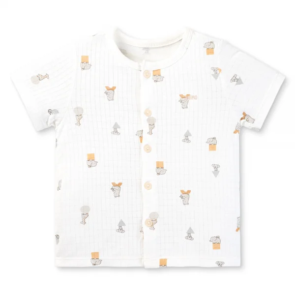 Set 2 bộ rayon chống muỗi ngắn Animo VD0425031 (0-24M,Kem-trắng,NN06)