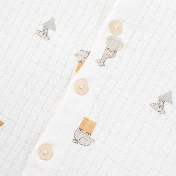 Set 2 bộ rayon chống muỗi ngắn Animo VD0425031 (0-24M,Kem-trắng,NN06)