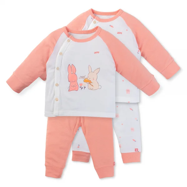 Set 2 bộ modal kháng khuẩn dài Animo VD0325031 (0-24M,Trắng-hồng,TT06)