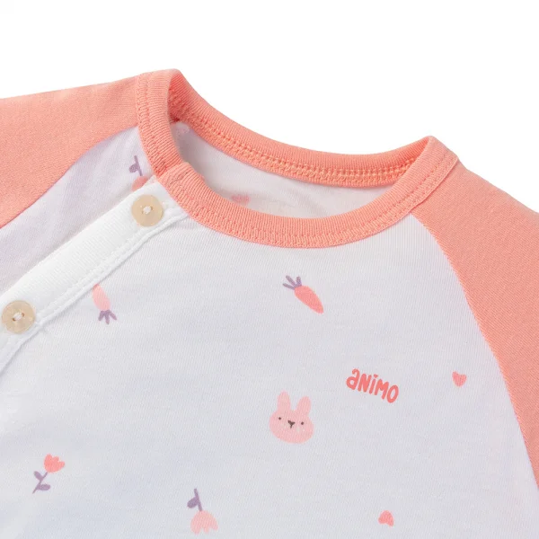 Set 2 bộ modal kháng khuẩn dài Animo VD0325031 (0-24M,Trắng-hồng,TT06)