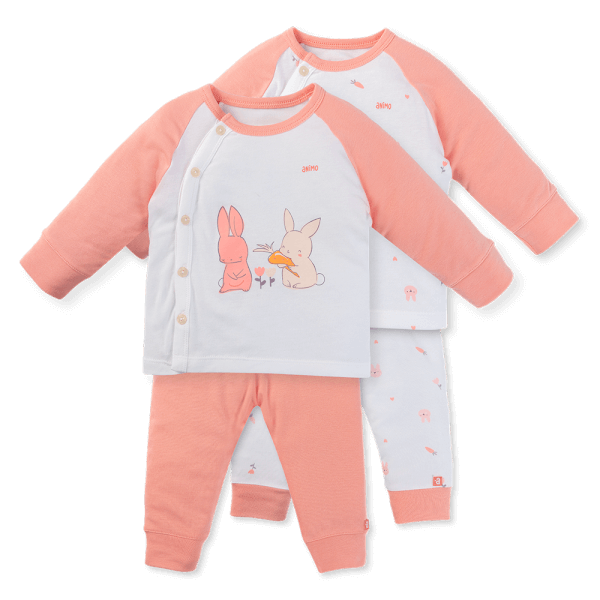 Set 2 bộ modal kháng khuẩn dài Animo VD0325031 (0-24M,Trắng-hồng,TT06)