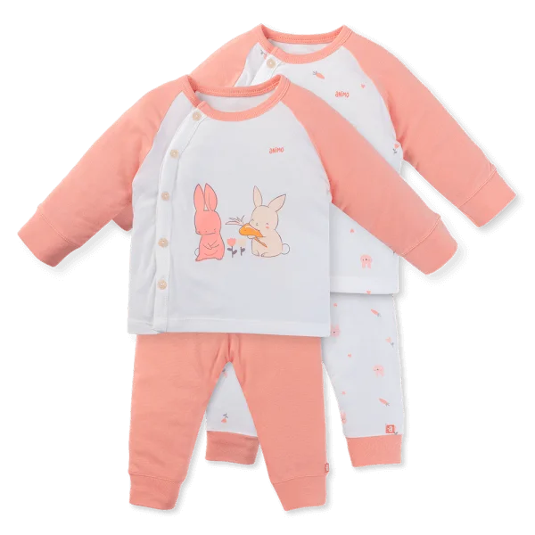 Set 2 bộ modal kháng khuẩn dài Animo VD0325031 (0-24M,Trắng-hồng,TT06)