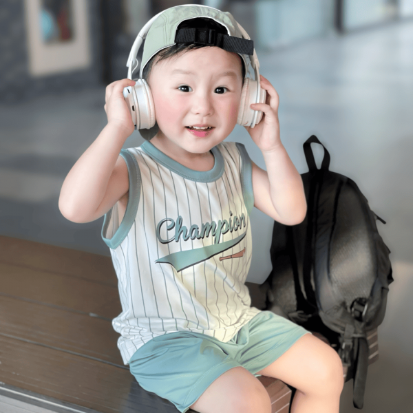Bộ bé trai sát nách Animo Easy HN0725024 (1-4Y,Trắng-lá,TT02)