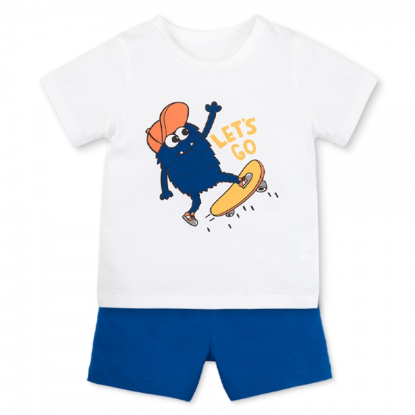 Bộ bé trai ngắn Animo Easy HN0525058 (1-4Y,Trắng-dương,TT02)