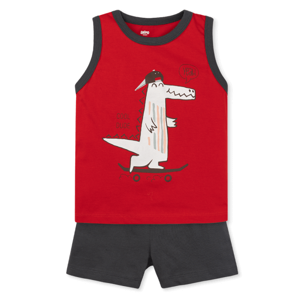 Bộ bé trai sát nách Animo Easy HN0525056 (1-4Y,Đỏ-xám,DD02)