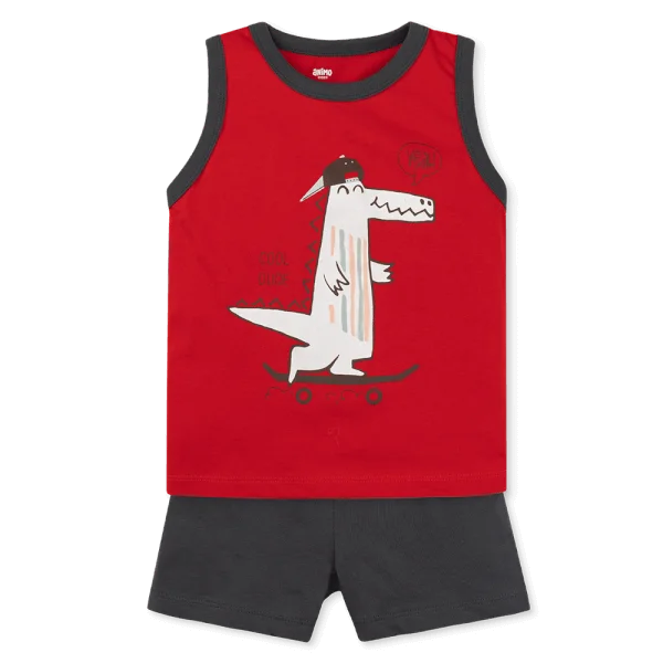 Bộ bé trai áo sát nách quần ngắn Animo easy (1-4Y) HN0525056