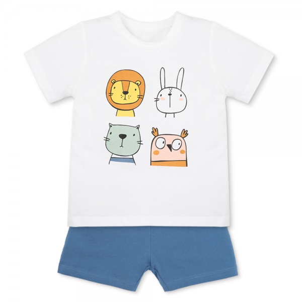 Bộ bé trai ngắn Animo Easy HN0525055 (1-4Y,Trắng-dương,NN02)
