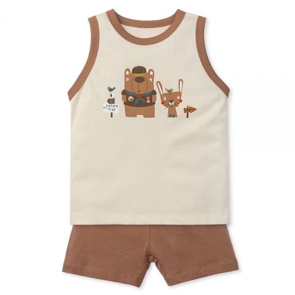 Bộ bé trai sát nách Animo Easy HN0525042 (1-4Y,Kem-nâu,NN01)