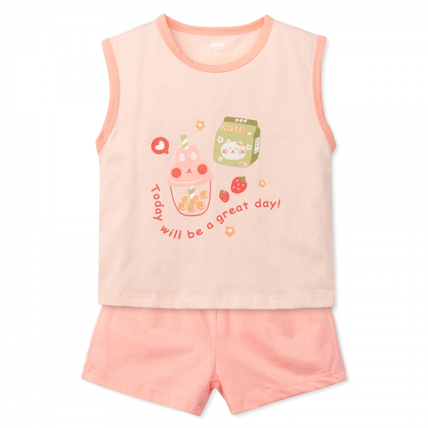 Bộ bé gái ngắn Animo Easy TX0625029 (1-4Y,Vàng-bơ,NN02)