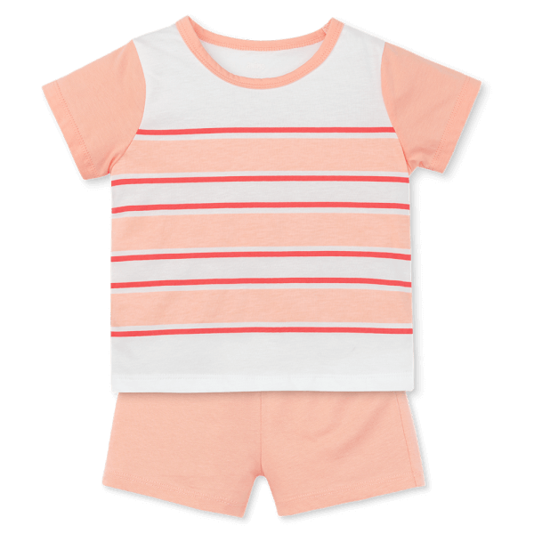 Bộ bé gái ngắn Animo Easy TX0625027 (1-4Y,Trắng-hồng,TT02)